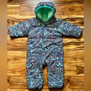 Columbia Floral Patterned Reversible Snowsuit